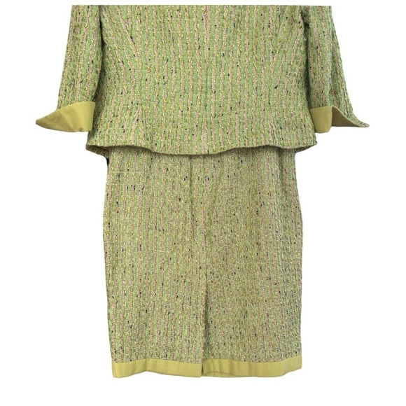 Carlisle Collection Women’s 2-Piece Jacket and Dress Set. Pink, Green. Size 2 - Picture 7 of 13